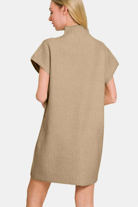 Zenana Short Sleeve Sweater Mini Dress | Hanalas