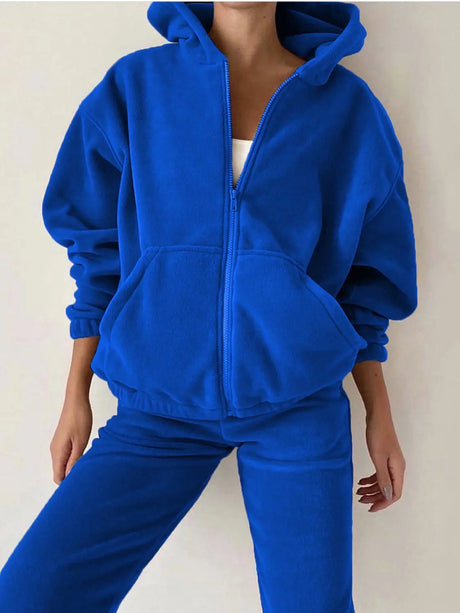 Zip Up Long Sleeve Hoodie and Joggers Set | Hanalas