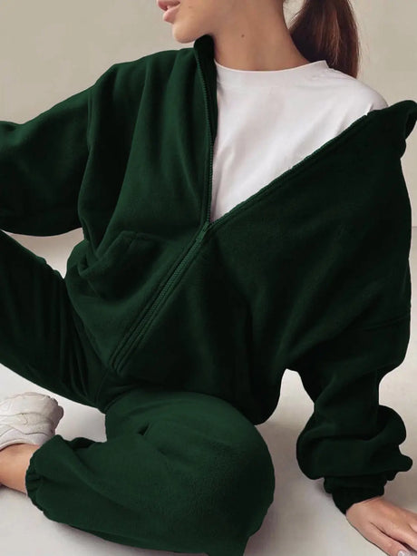 Zip Up Long Sleeve Hoodie and Joggers Set | Hanalas