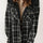 Plaid Snap Down Plush Hooded Jacket | Hanalas