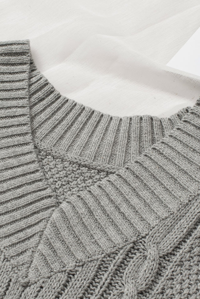 Cable-Knit V-Neck Sweater Vest | Hanalas