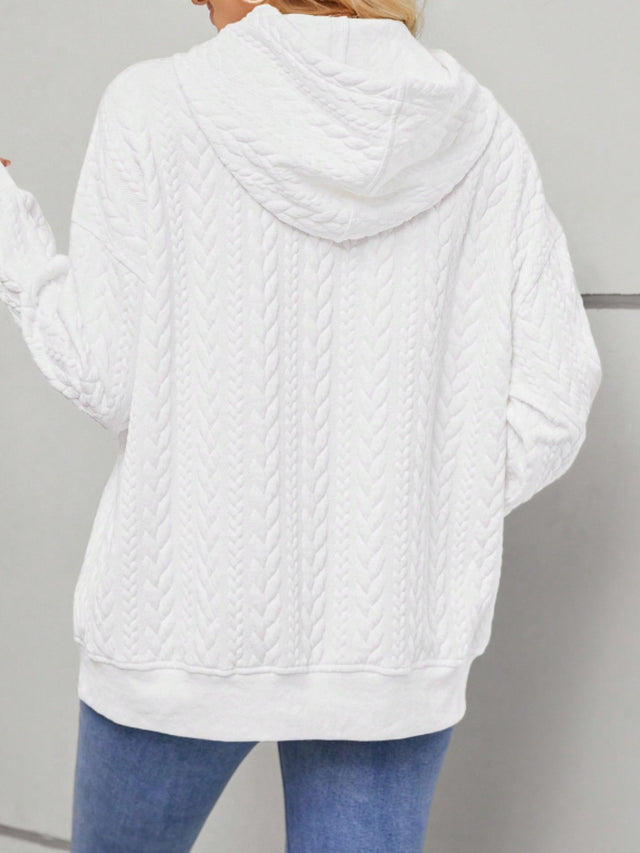 Drawstring Long Sleeve Hoodie with Pockets Trendsi Hanalas