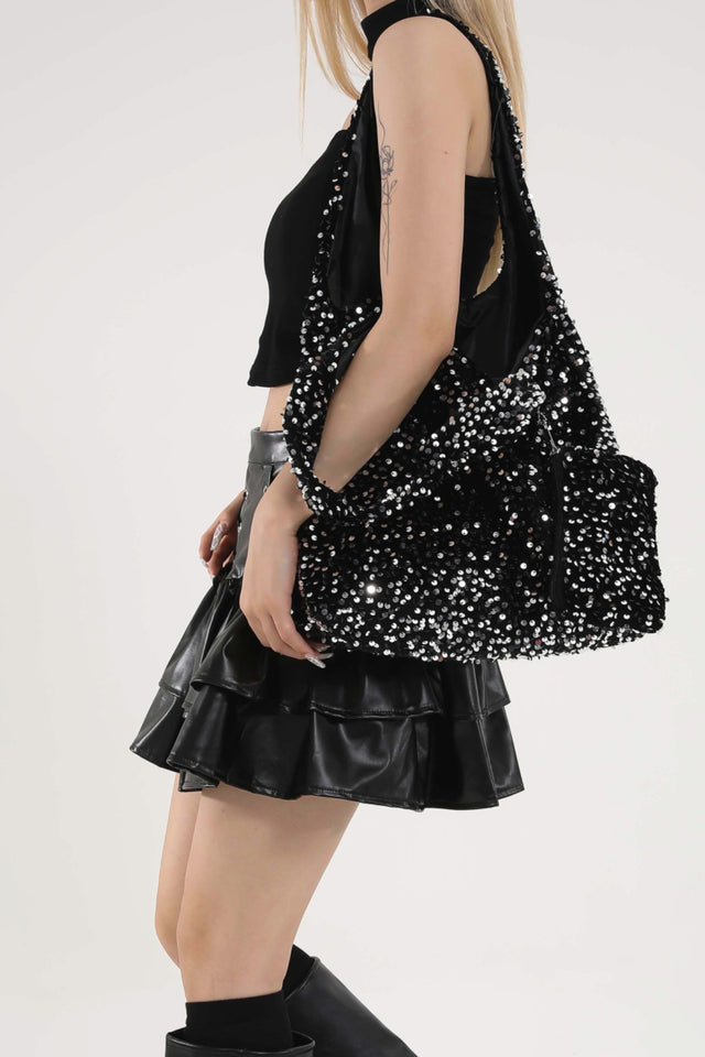 Sequin Polyester Handbag | Hanalas