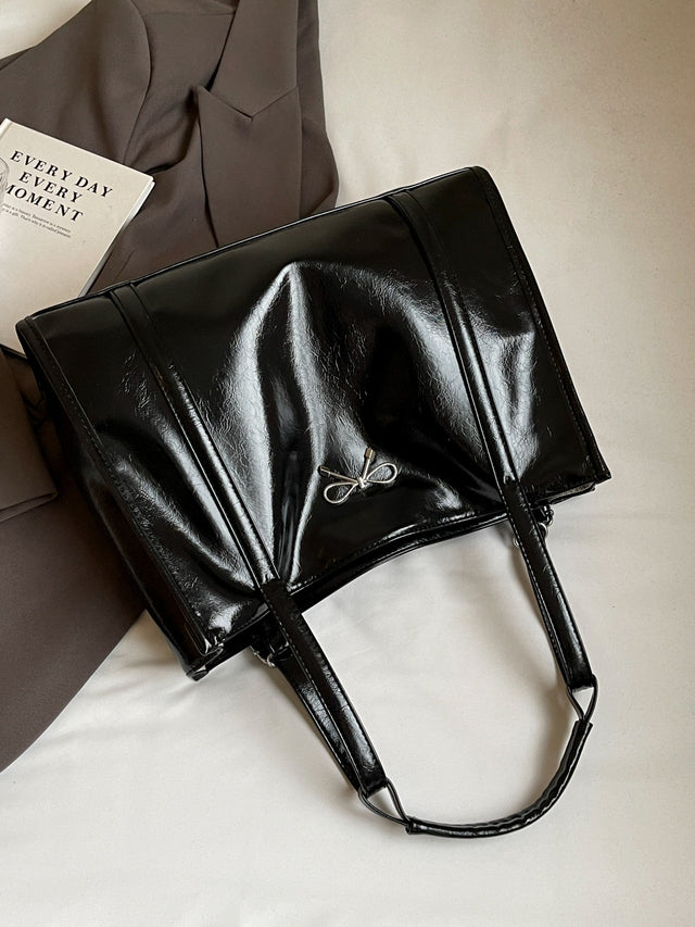 PU Leather Bow Shoulder Bag | Hanalas