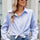 Striped Collared Neck Button Down Long Sleeve Shirt | Hanalas