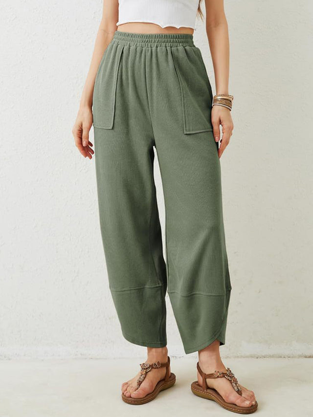 Lovelet Elastic Waist Wide Leg Pants | Hanalas