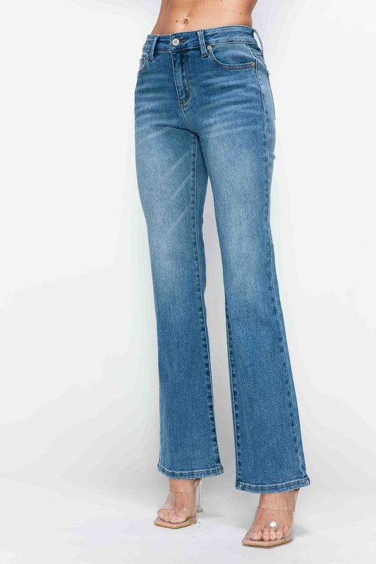 bytos Full Size Cat's Whiskers Mid Rise Bootcut Jeans | Hanalas