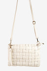 Fame Faux Leather Basket Weave  Crossbody Bag