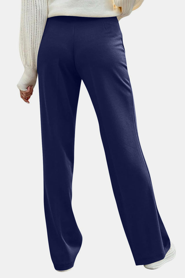 Decorative Button High Rise Pants | Hanalas