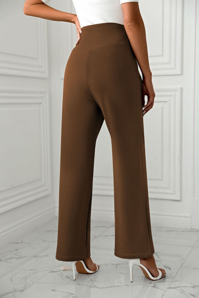 High Waist Straight Leg Pants | Hanalas