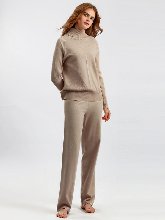 Basic Bae Turtleneck Raglan Sleeve Top and Pants Sweater Set Trendsi Hanalas