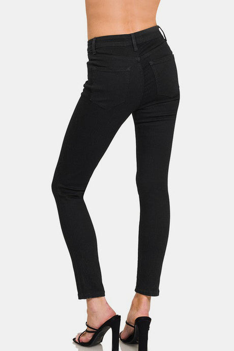 Zenana High Rise Skinny Jeans with Pockets | Hanalas