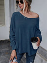 Full Size Double Tie Drop Shoulder Long Sleeve T-Shirt | Hanalas