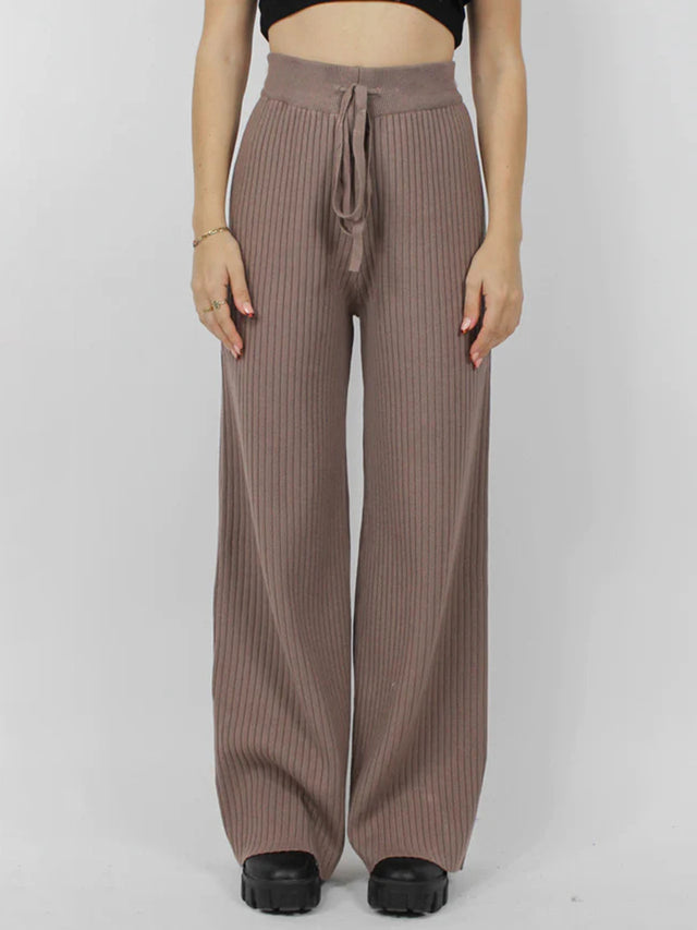 Ribbed Wide Leg Sweater Pants | Hanalas