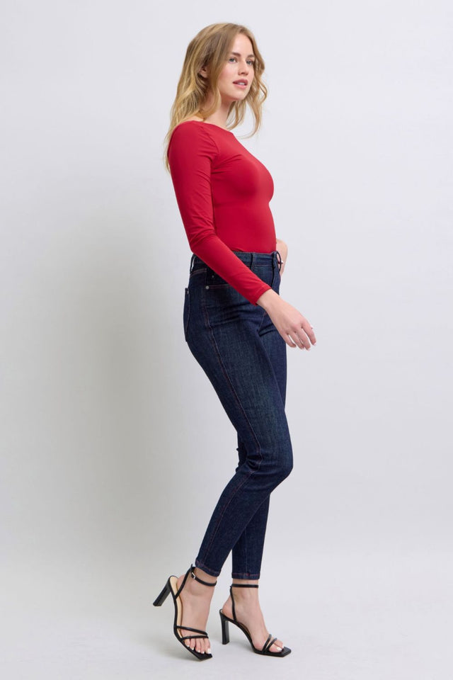 Judy Blue Full Size Heart Shaped Back Pockets Skinny Jeans Trendsi Hanalas