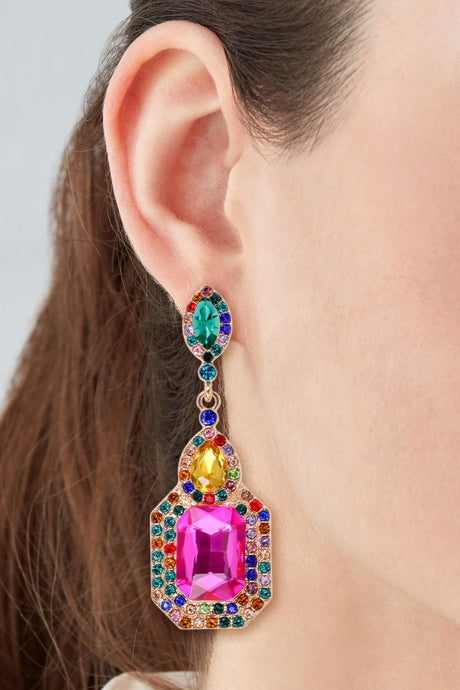 Alloy Rhinestone Dangle Earrings | Hanalas