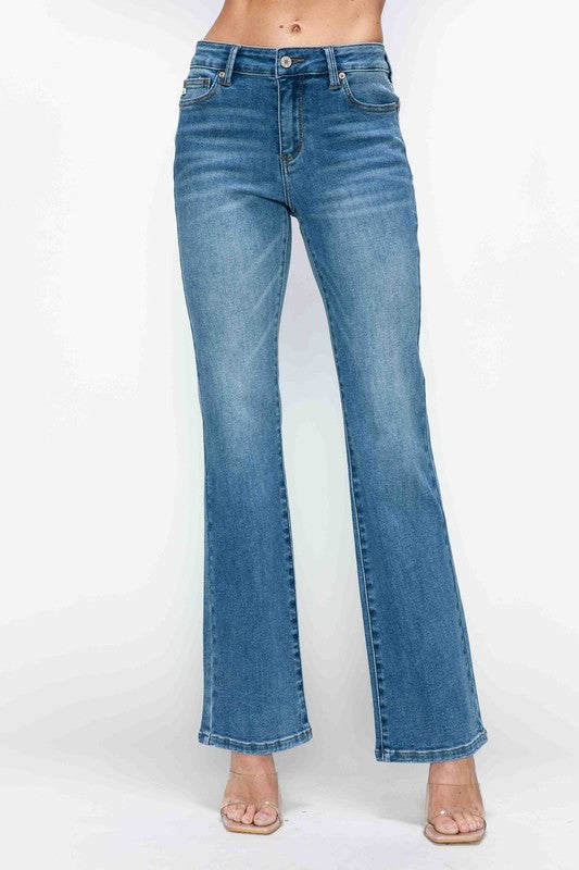 bytos Full Size Cat's Whiskers Mid Rise Bootcut Jeans | Hanalas