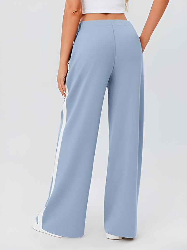 Side Striped Wide Leg Pants | Hanalas