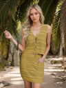 Openwork V-Neck Top and Skirt Knit Cover Up Set | Hanalas