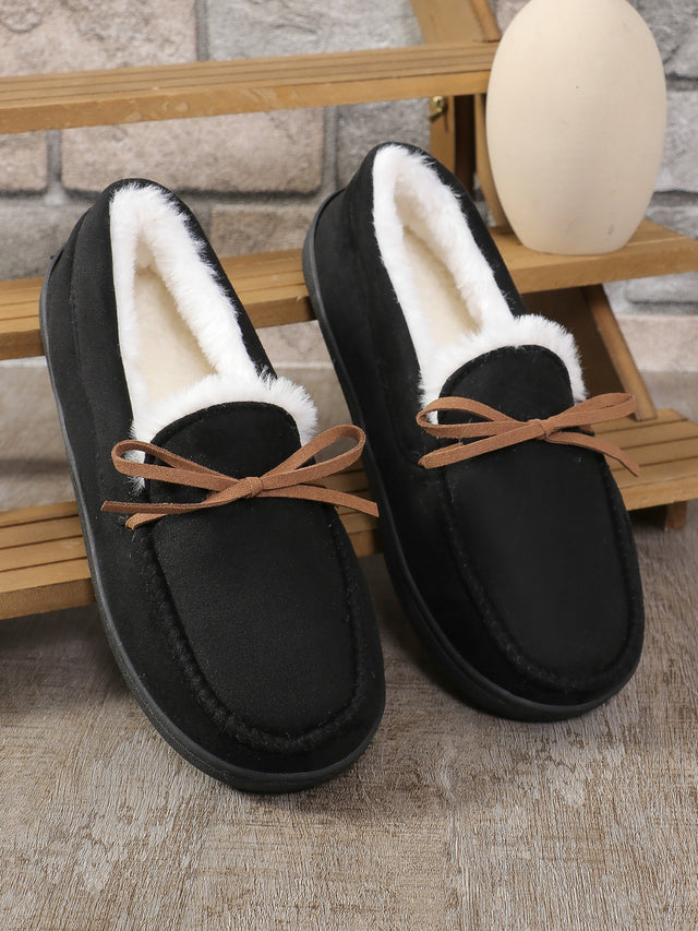 Bow Round Toe Flat Slip-Ons | Hanalas