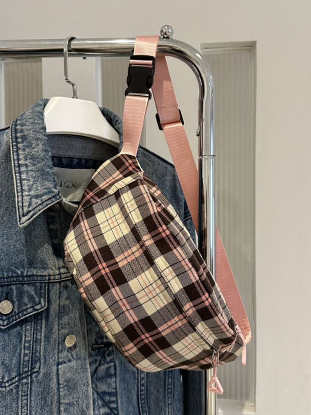 Plaid Adjustable Strap Crossbody Bag Trendsi Hanalas