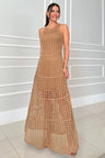 Hollowed-Out Sleeveless Maxi Dress | Hanalas