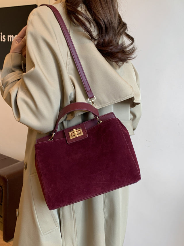 Solid Color Handbag with Removable Strap | Hanalas