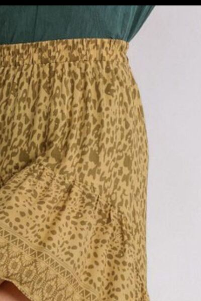 Umgee Full Size Animal Border Print High Low Skirt Plus Size | Hanalas