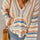 Contrast Striped Dropped Shoulder Hooded Knit Top | Hanalas