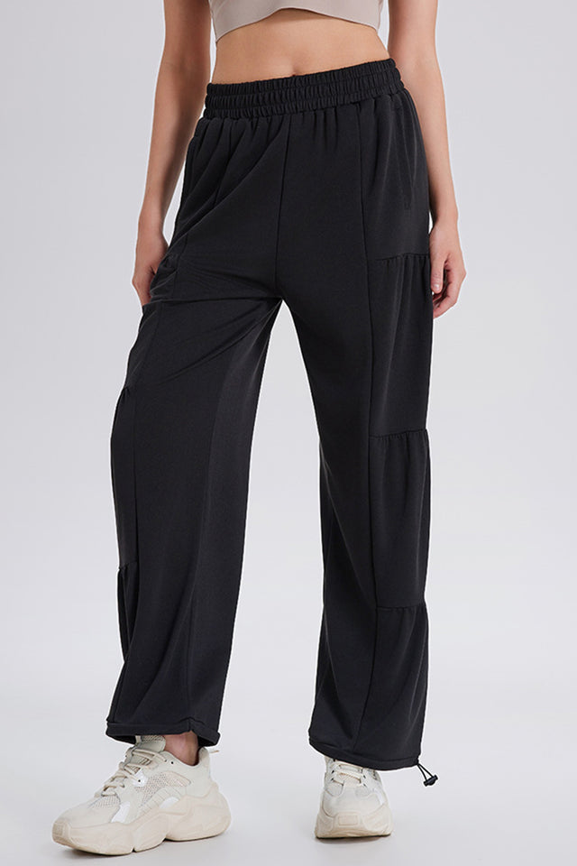 Basic Bae Drawstring Elastic Waist Ruched Joggers | Hanalas