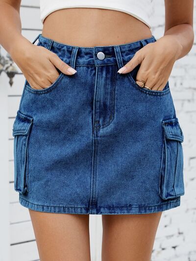 Cargo Denim Skirt | Hanalas