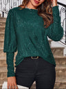 Sequin Boat Neck Long Sleeve Top | Hanalas