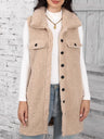 Button Up Teddy Vest Coat Trendsi Hanalas