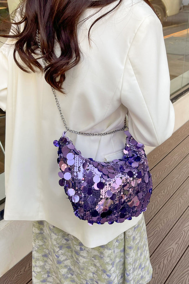 Sequin Chain Crossbody Bag | Hanalas