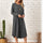 Pocketed Round Neck Long Sleeve Tee Dress - Hanalas