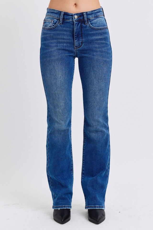 Judy Blue Full Size Run Mid-Rise Bootcut Jeans with Thermal Lining | Hanalas