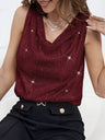 Sequin Cowl Neck Tank | Hanalas