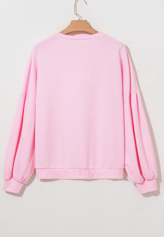 Bow Round Neck Long Sleeve Sweatshirt | Hanalas