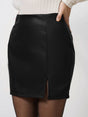 Slit Mini Skirt with Zipper | Hanalas