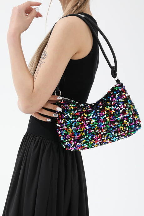 Sequin Double Strap Shoulder Bag | Hanalas