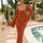 Openwork Square Neck Flare Sleeve Cover-Up Dress | Hanalas