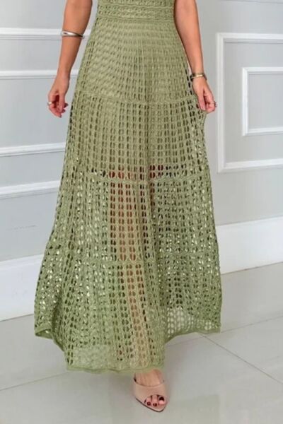 Hollowed-Out Sleeveless Maxi Dress | Hanalas