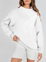 Mock Neck Drop Shoulder Long Sleeve Sweatshirt | Hanalas