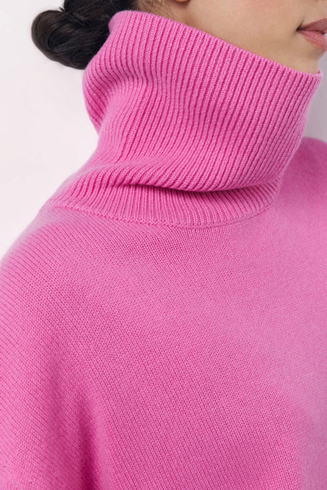 Basic Bae Turtleneck Long Sleeve Dropped Shoulder Sweater Trendsi Hanalas