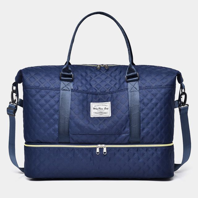 Diamond Grid Oxford Cloth Oversize Travel Bag | Hanalas