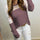 Waffle-Knit Lace Round Neck Long Sleeve T-Shirt | Hanalas