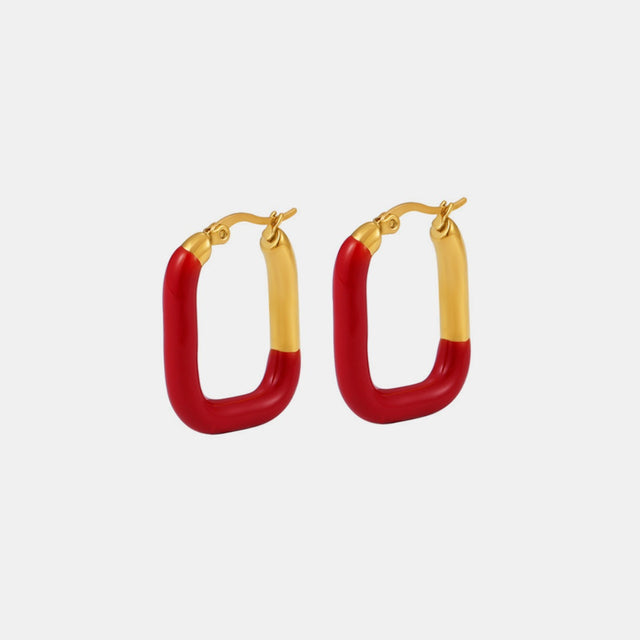 Stainless Steel Drip Oil Contrast Earring Trendsi Hanalas