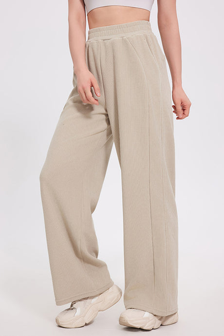 Basic Bae Elastic Waist Wide Leg Pants | Hanalas