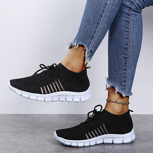 Breathable Mesh Lace Up Sneakers | Hanalas