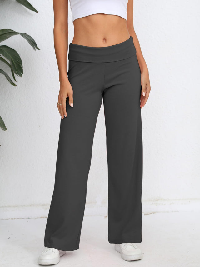 Elastic Waist Wide Leg Pants | Hanalas